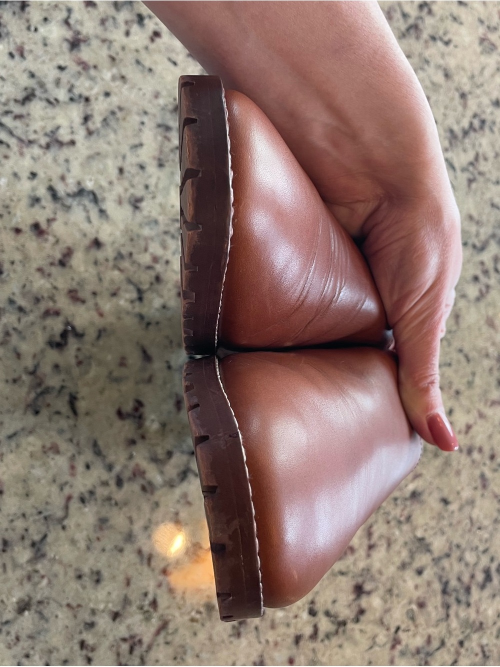 Madewell “Mindy lugsole” leather mule in camel 8 retail $158 - Picture 2 of 6
